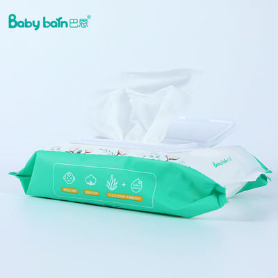 নবজাতক শিশুর যত্ন ওয়েট টিস্যু 80Pcs স্পুনলেস ননওভেন বেবি ওয়াইপস পৃথক প্যাক
