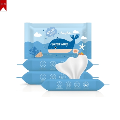 80PCS বিশুদ্ধ জল জৈব বেবি ওয়েট ওয়াইপস বায়োডিগ্রেডেবল নন বোনা কাপড়ের সুগন্ধবিহীন