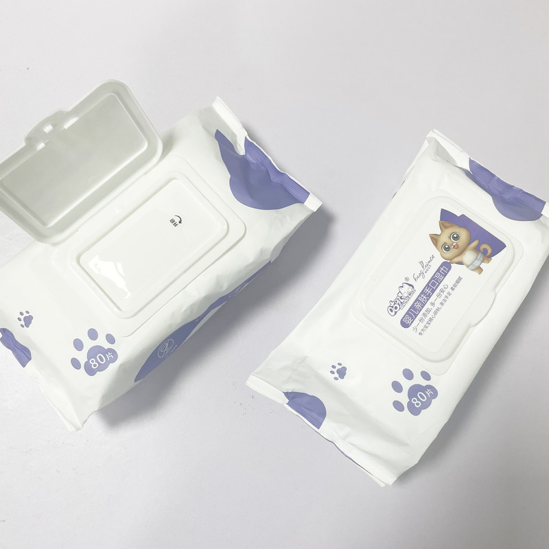 শিশুর যত্নের জন্য বিশুদ্ধ জল বায়োডেগ্রেডেবল নন বোনা ফ্যাব্রিক অসেন্টেড ওয়েট ওয়াইপস 80pcs